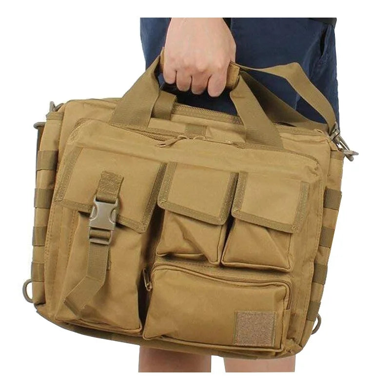 NNEOBA Tactical MOLLE Shoulder Bag Oxford Handbag Khaki