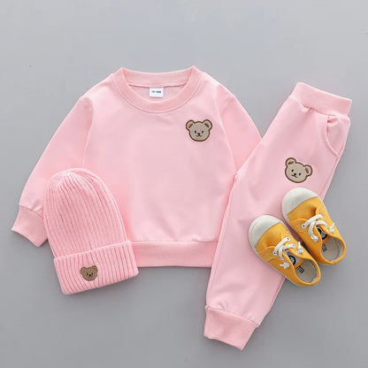 Cotton tracksuit set 2 pcs sweatshirt and trousers for Little Bear children-7
