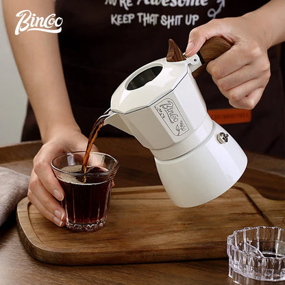 Bincoo Double-valve Moka Pot Aluminum Coffee Kettle Household Italian Espresso Coffee Pot Espresso Machine Coffee Utensils
