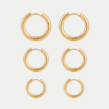 18K Gold Plated Huggie Hoop Earrings