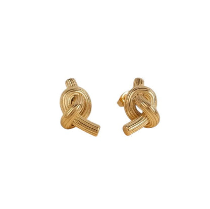 Gold Knot Stud Earrings