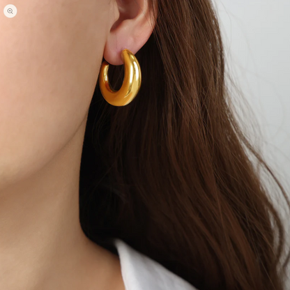 18K Gold Plated Chunky Hoop Earrings
