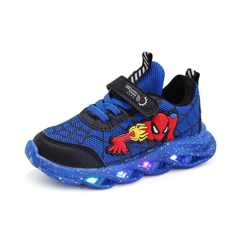 Breathable running shoes Spiderman with LED for children Multivariant