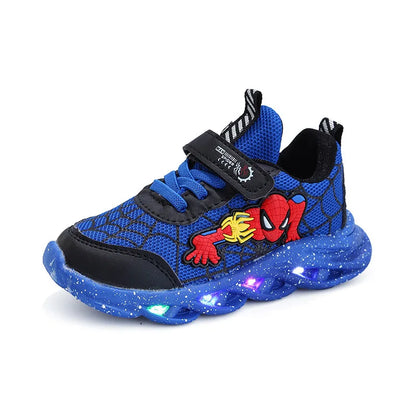 Breathable running shoes Spiderman with LED for children Multivariant