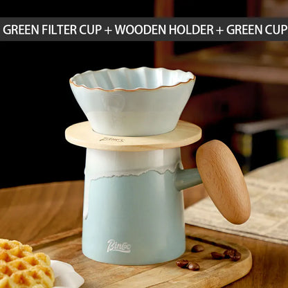 Pour Over Coffee Ceramic Coffee Pot Set, 200-400ml