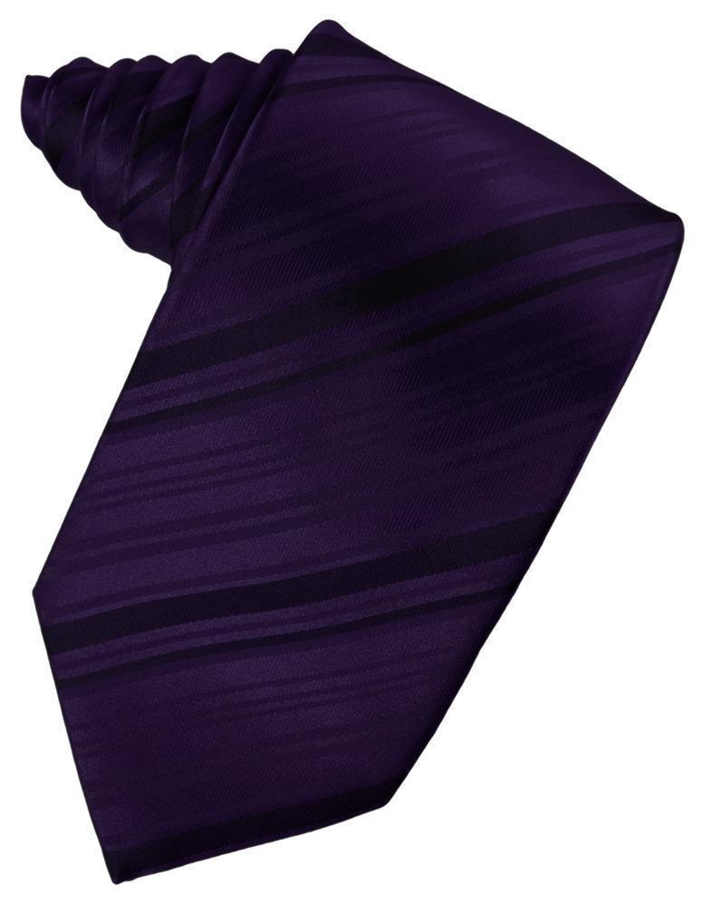 Striped Satin Necktie Self Tie-1