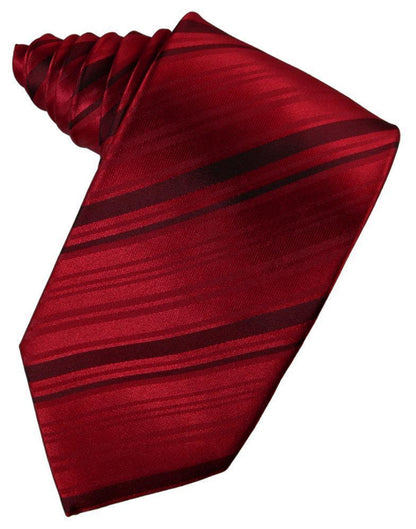 Striped Satin Necktie Self Tie-2