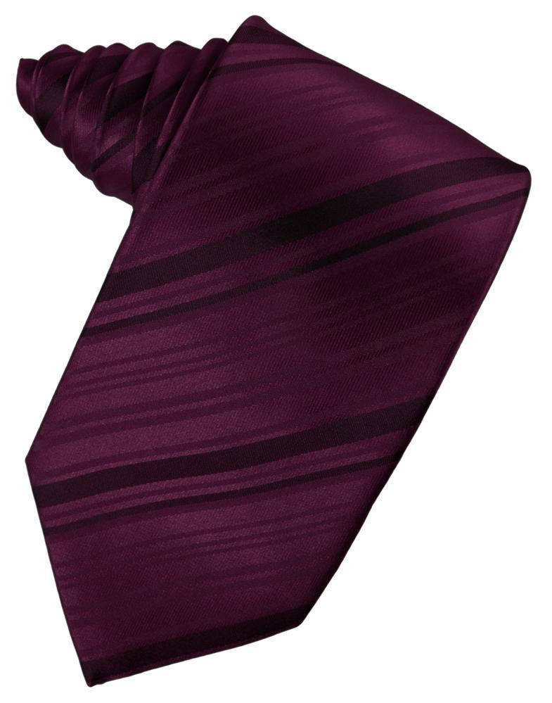 Striped Satin Necktie Self Tie-6