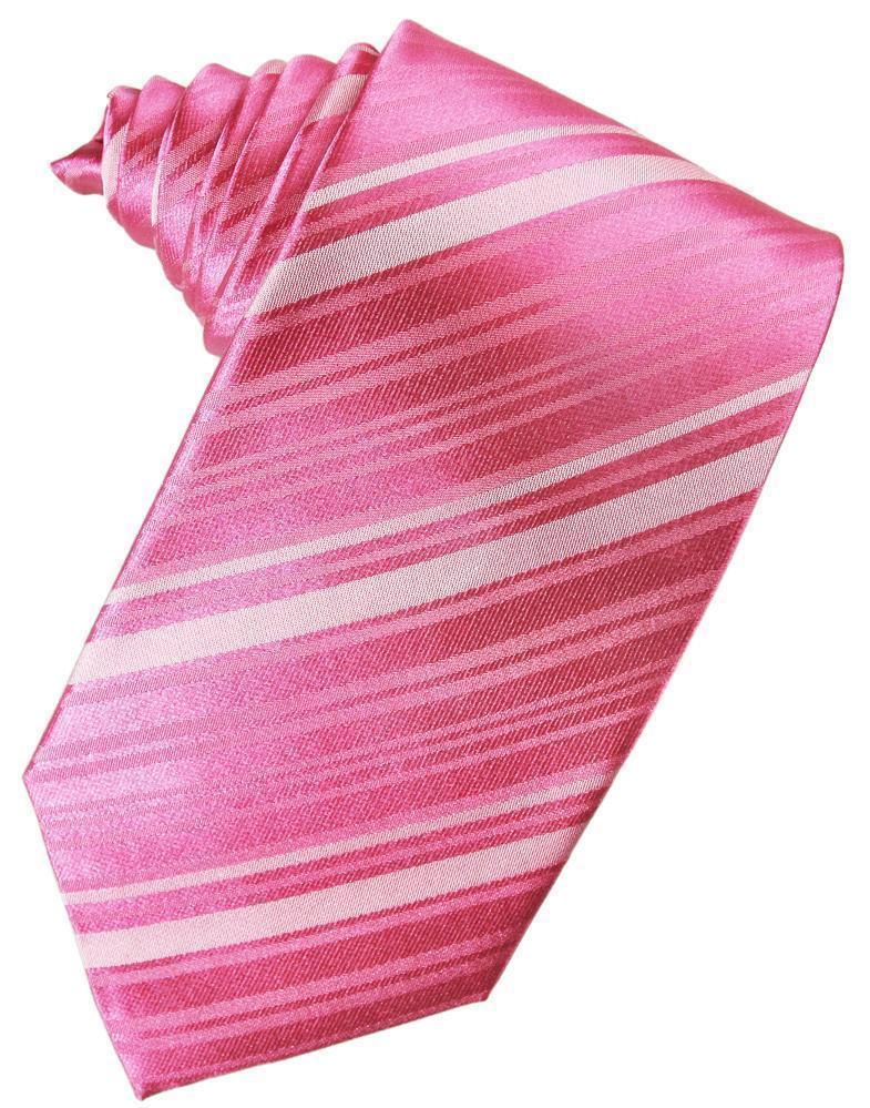 Striped Satin Necktie Self Tie-8