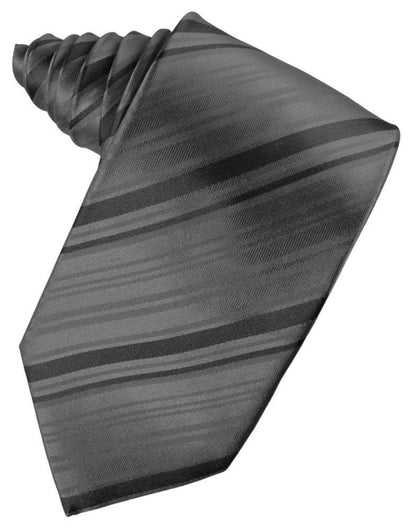 Striped Satin Necktie Self Tie-10