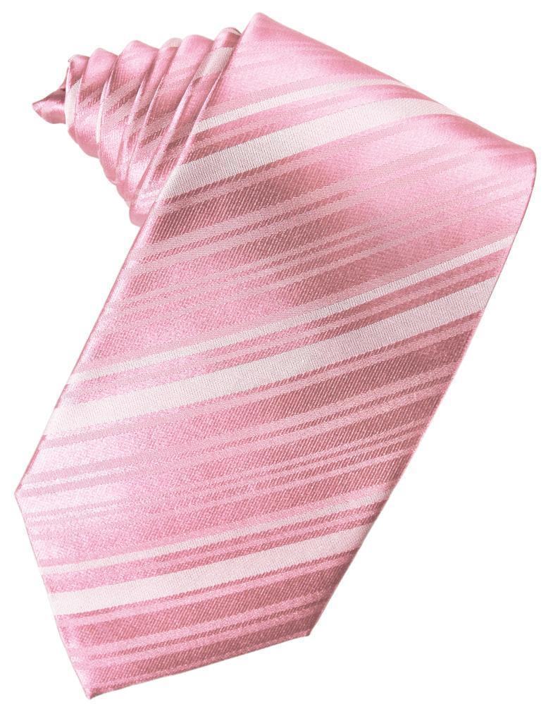 Striped Satin Necktie Self Tie-14