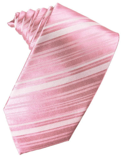 Striped Satin Necktie Self Tie-14