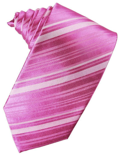 Striped Satin Necktie Self Tie-19