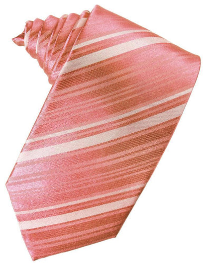 Striped Satin Necktie Self Tie-21