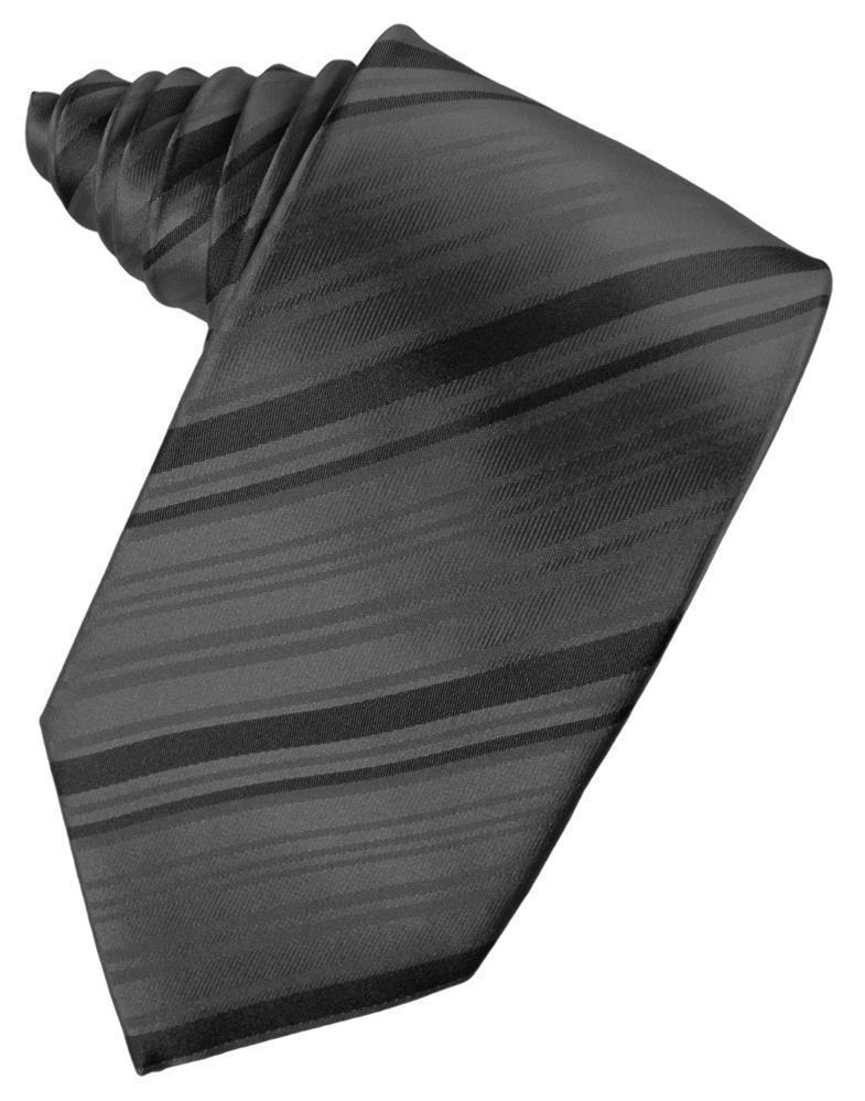Striped Satin Necktie Self Tie-45