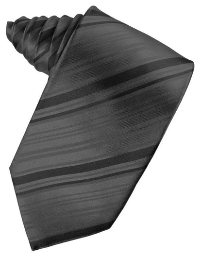 Striped Satin Necktie Self Tie-45