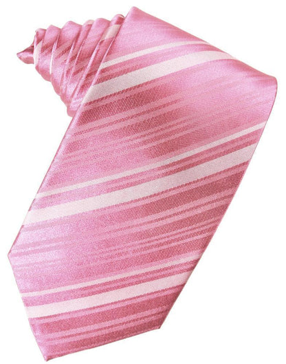 Striped Satin Necktie Self Tie-50