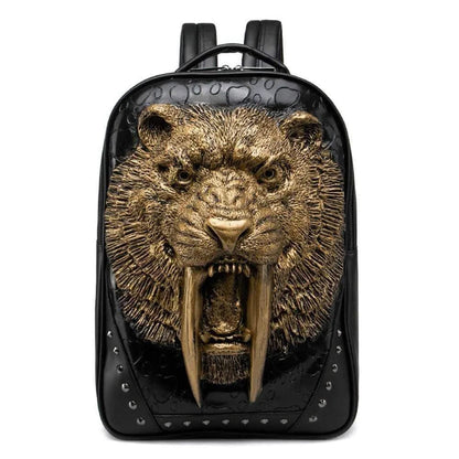Studded Backpack 3D Wolf With Dentures Zombie Vampire Teeth Backpack Laptop Computer Handbags Travelling Rucksack Bag