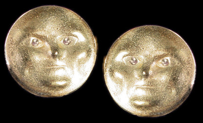 Someone to Watch Over Me-Face Earrings-Sterling silver, diamond eyes- Nickle Size