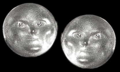 Someone to Watch Over Me-Face Earrings-Sterling silver, diamond eyes- Nickle Size
