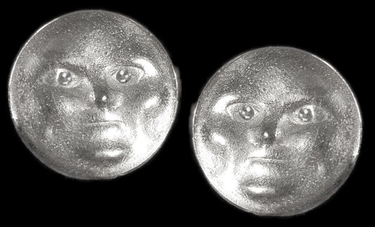 Someone to Watch Over Me-Face Earrings-Sterling silver, diamond eyes- Nickle Size