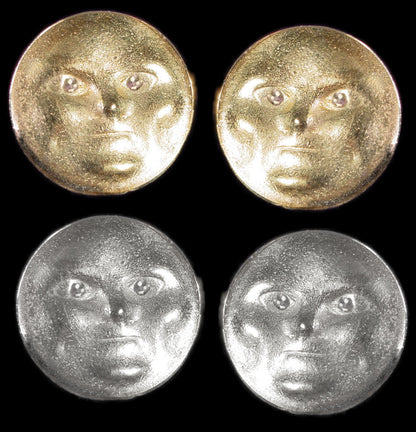 Someone to Watch Over Me-Face Earrings-Sterling silver, diamond eyes- Nickle Size