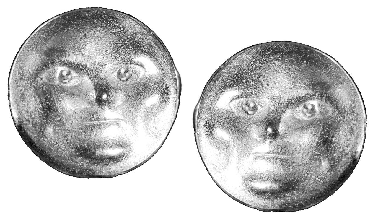 Someone to Watch Over Me-Face Earrings-Sterling silver, diamond eyes- Nickle Size