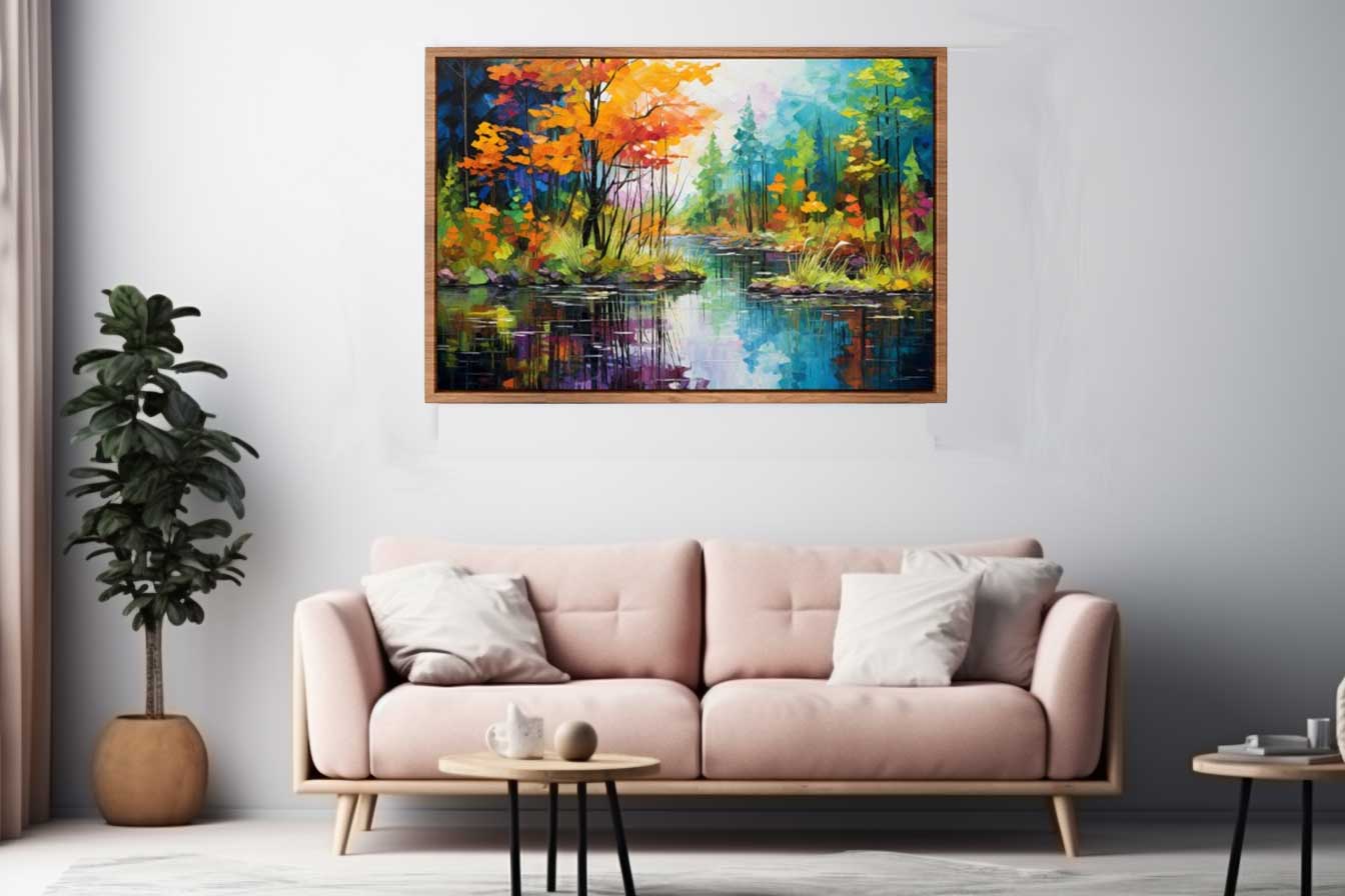 Rainbow Forest Art Canvas Art Print