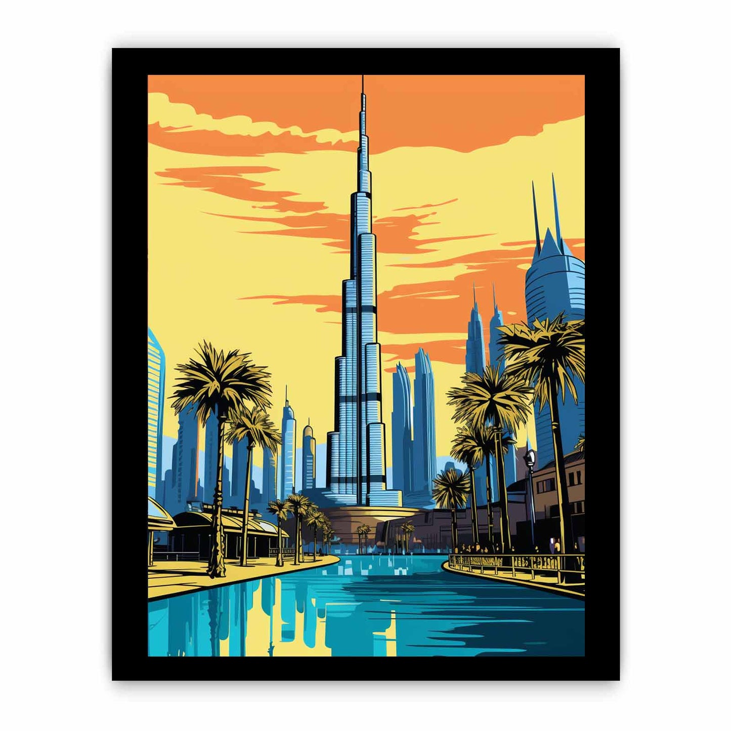 Burj Khalifa, Dubai Poster Canvas Art Print