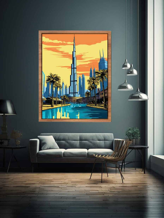 Burj Khalifa, Dubai Poster Canvas Art Print
