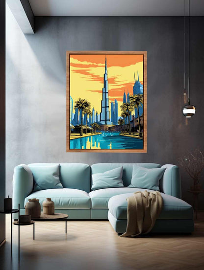 Burj Khalifa, Dubai Poster Canvas Art Print