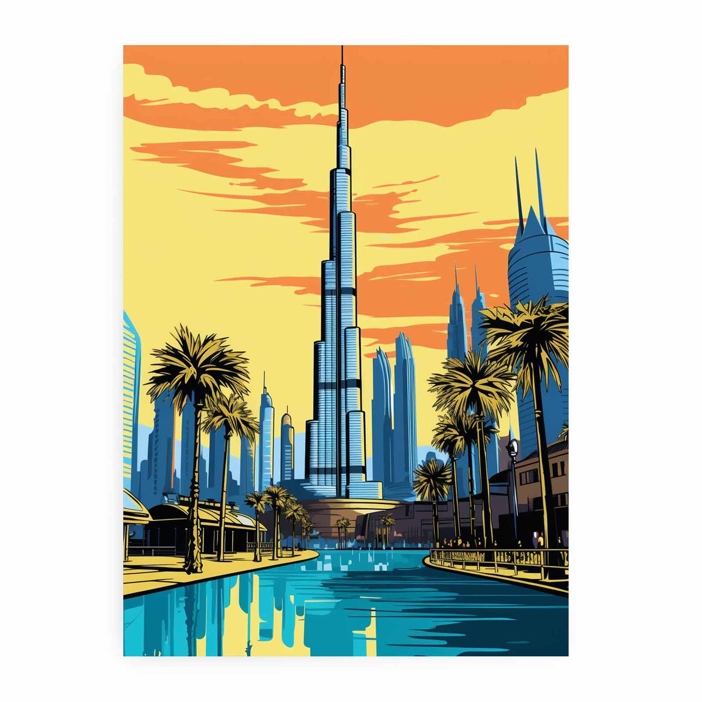 Burj Khalifa, Dubai Poster Canvas Art Print