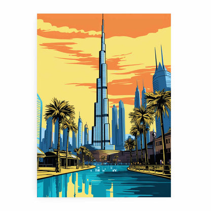 Burj Khalifa, Dubai Poster Canvas Art Print