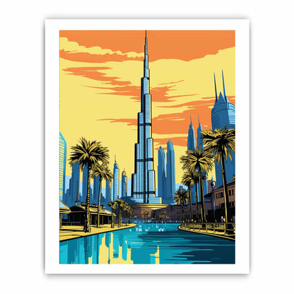 Burj Khalifa, Dubai Poster Canvas Art Print