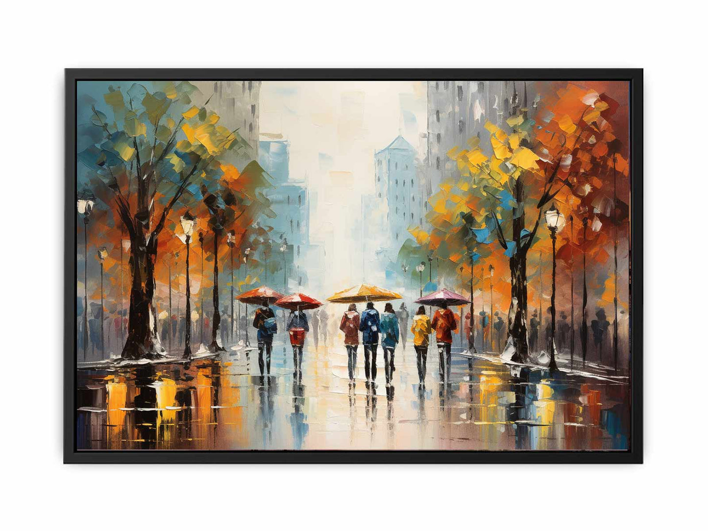Colorful Umbrellas Art Canvas Art Print