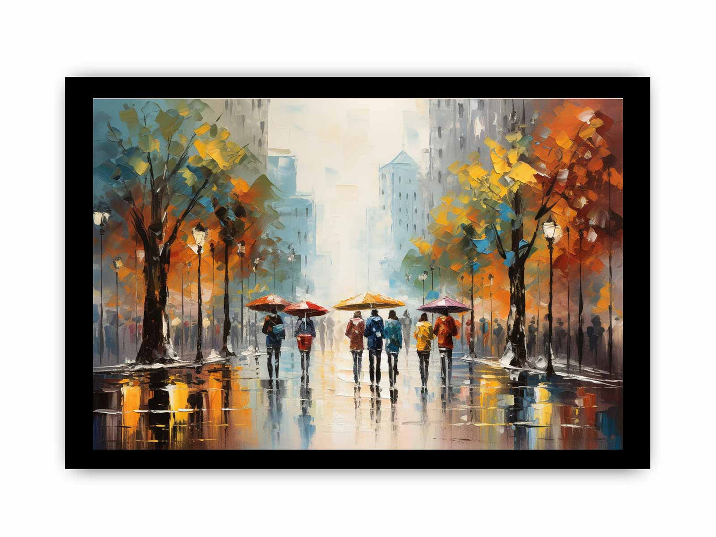 Colorful Umbrellas Art Canvas Art Print