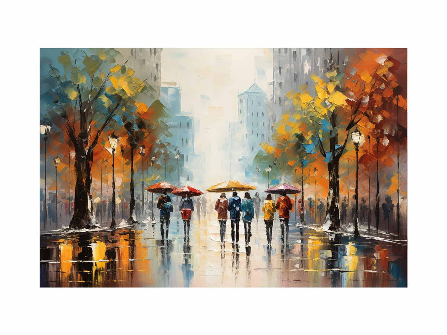 Colorful Umbrellas Art Canvas Art Print