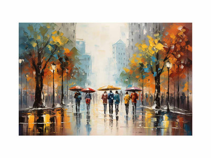 Colorful Umbrellas Art Canvas Art Print
