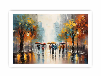 Colorful Umbrellas Art Canvas Art Print