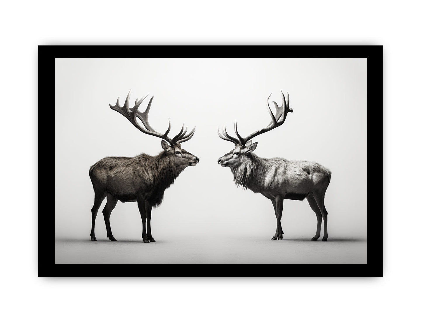 Eye To Eye Stags Canvas Art Print