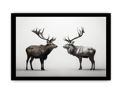 Eye To Eye Stags Canvas Art Print