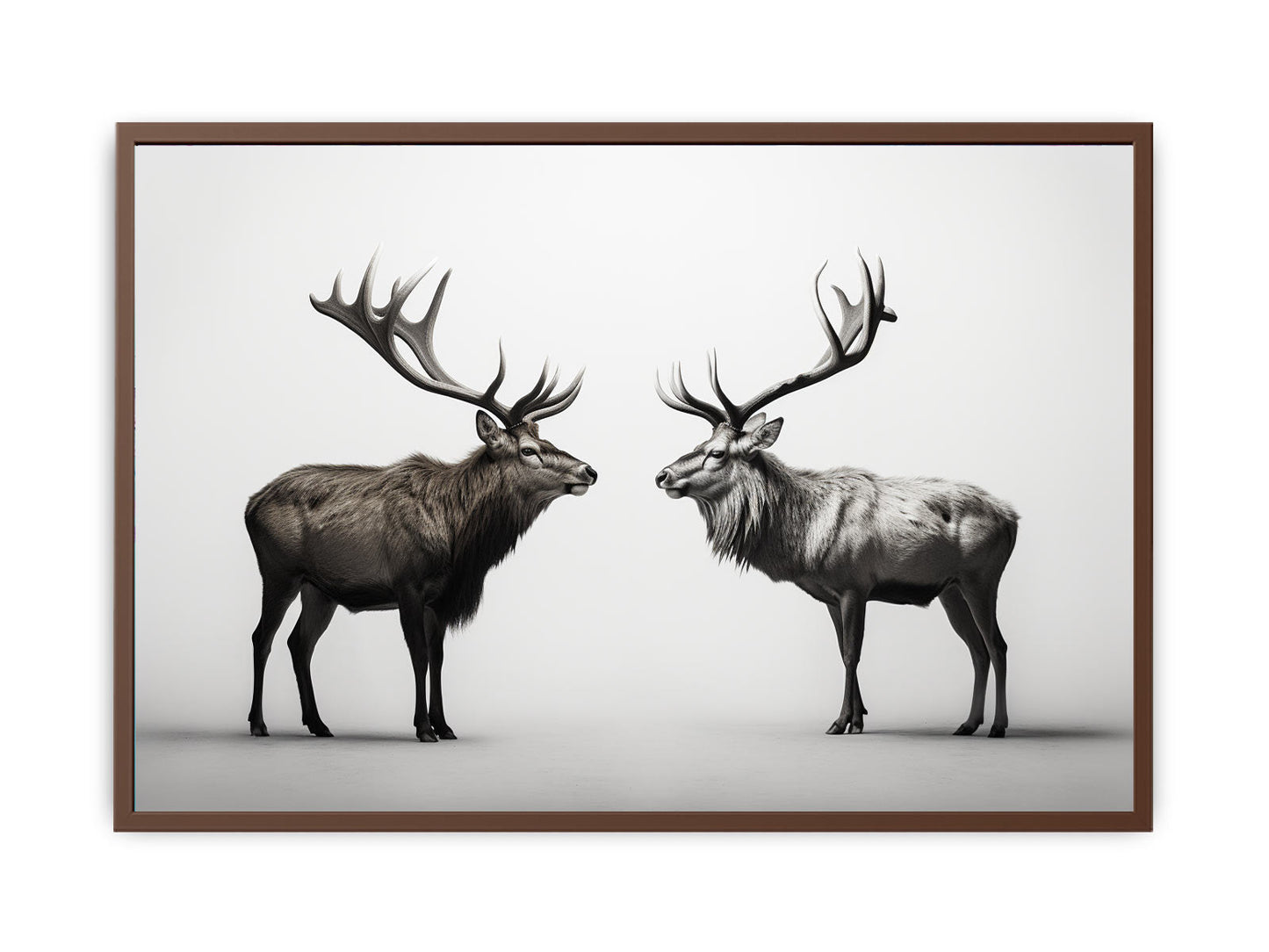 Eye To Eye Stags Canvas Art Print