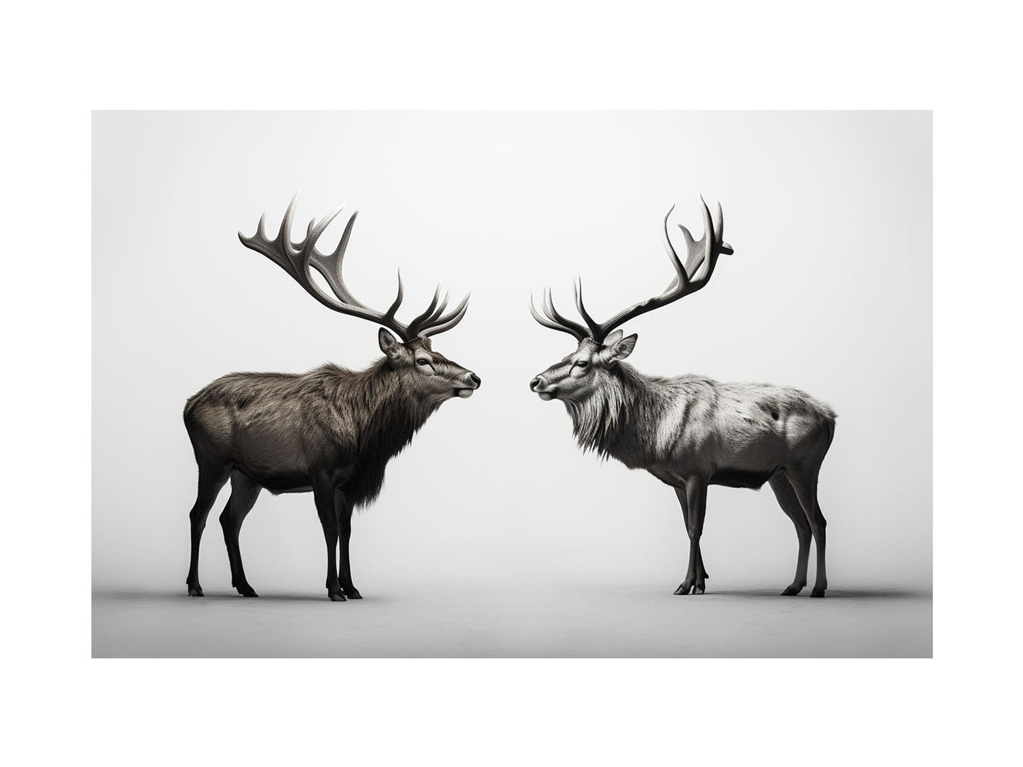 Eye To Eye Stags Canvas Art Print