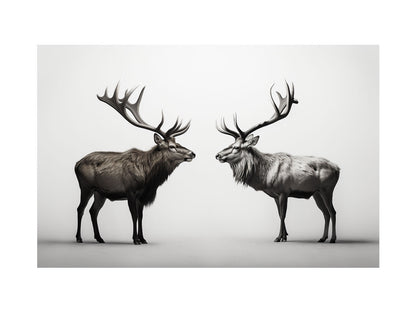 Eye To Eye Stags Canvas Art Print