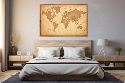 Antique World Map Canvas Art Print