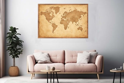 Antique World Map Canvas Art Print