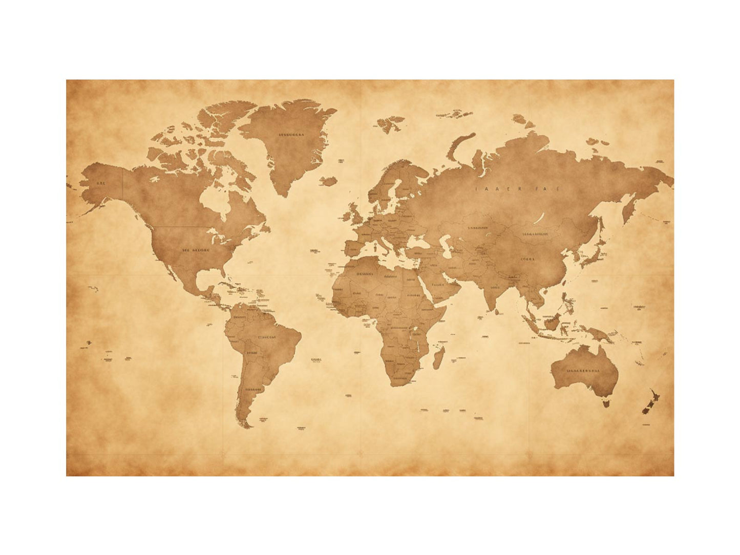 Antique World Map Canvas Art Print