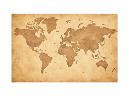 Antique World Map Canvas Art Print