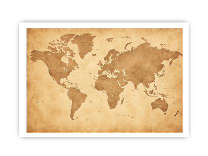 Antique World Map Canvas Art Print