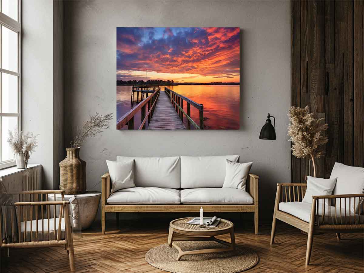 Jetty Sunset Artwork Canvas Art Print